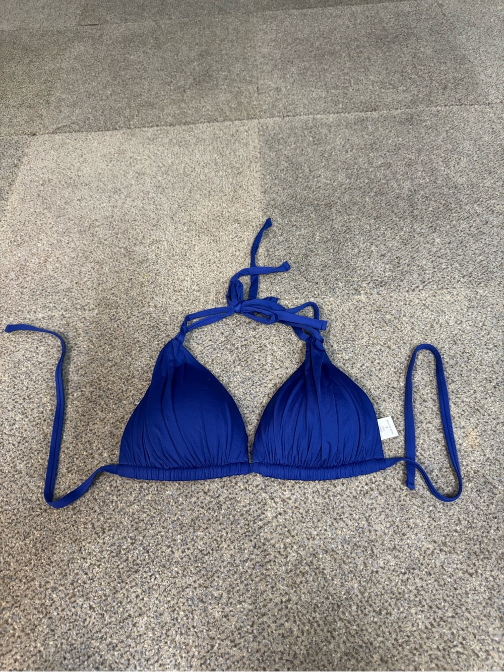 La Blanca Royal Blue Triangle Halter Bikini Top